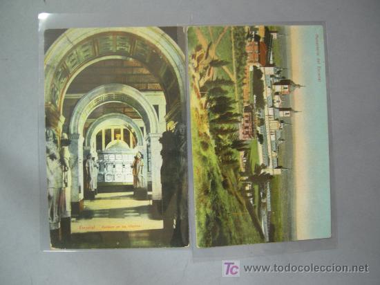 2 antiguas postales del monasterio del escorial