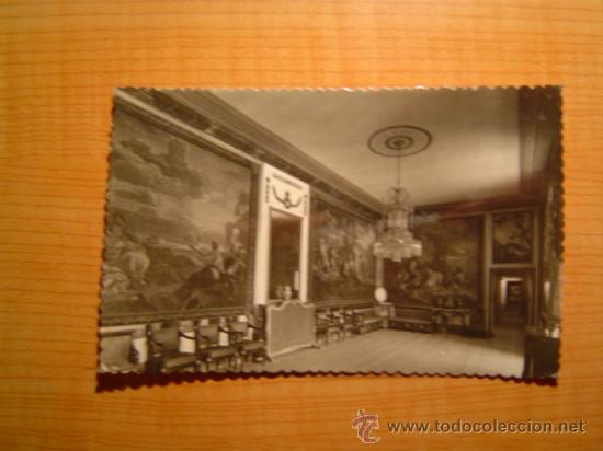 Postales: TARJETA POSTAL SAN LORENZO DEL ESCORIAL PALACIO SALA DE RECEPCION ESCRITA