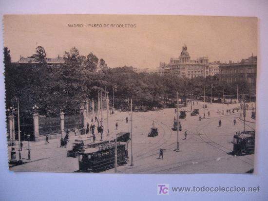 Postales: MADRID - PASEO DE RECOLETOS - SIN CIRCULAR - Foto 1