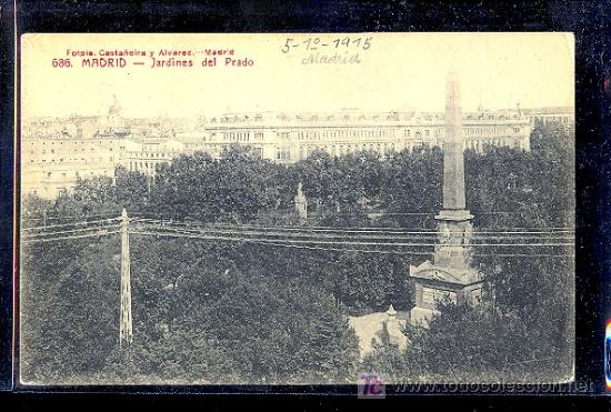 Postales: MADRID. JARDINES DEL PRADO. - Foto 1