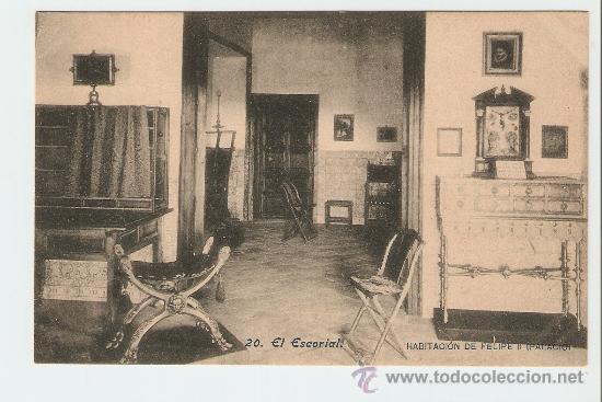 Postales: El Escorial - Habitaci&oacute;n de Felipe II