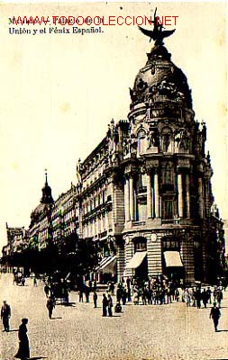 Postcards: TARJETA POSTAL DE MADRID-PALACIO DE LA UNI&Oacute;N Y EL F&Eacute;NIX ESPA&Ntilde;OL.