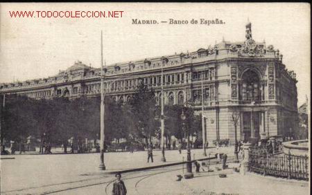 Postales: TARJETA POSTAL DE MADRID- BANCO DE ESPA&Ntilde;A.