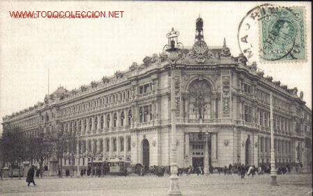 Postales: TARJETA POSTAL DE MADRID- BANCO DE ESPA&Ntilde;A.