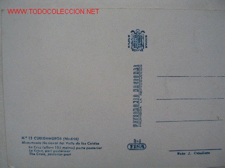 Postales: 2 POSTALES VALLE DE LOS CAIDOS. - Foto 2