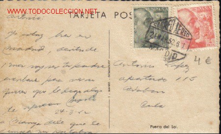 Postales: TARJETA POSTAL DE MADRID. PUERTA DEL SOL. - Foto 2