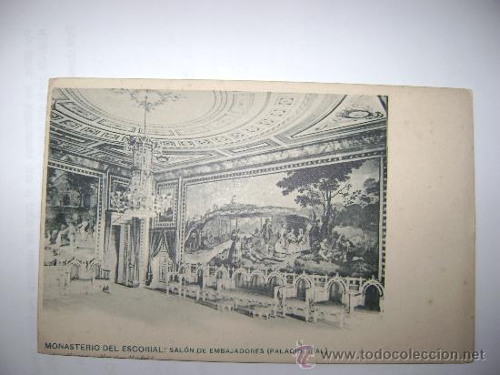 Postales: MONASTERIO DEL ESCORIAL SALON DE EMBAJADORES.HAUSER Y MENET.011006