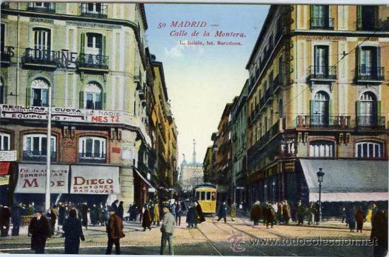 Postales: POSTAL MADRID CALLE DE LA MONTERA - Foto 1