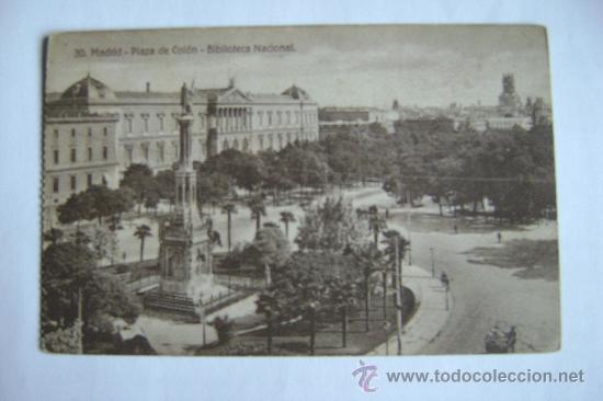 Postkarten: MADRID.PLAZA DE COLON-BIBLIOTECANACIONAL