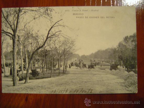 Postales: MADRID  PASEO DE COCHES DEL RETIRO - Foto 1