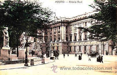 Postales: POSTAL DE MADRID PALACIO REAL COLOREADA - Foto 1
