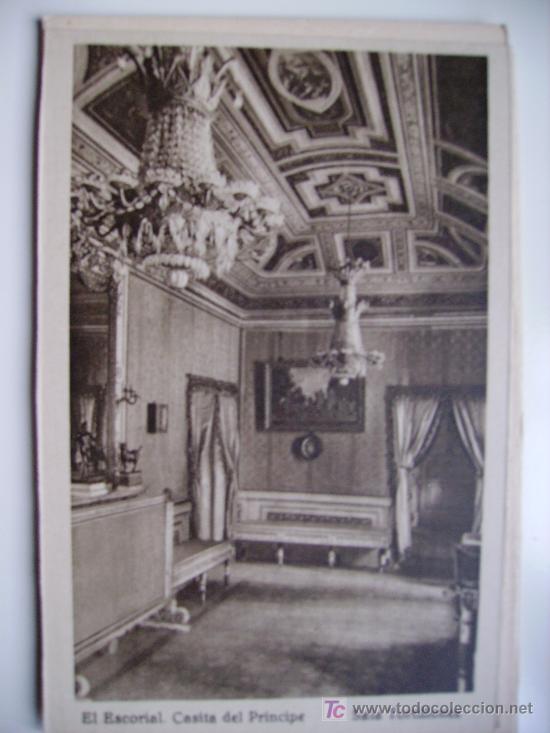 Postales: el escorial, casita del principe, sala de tortillones