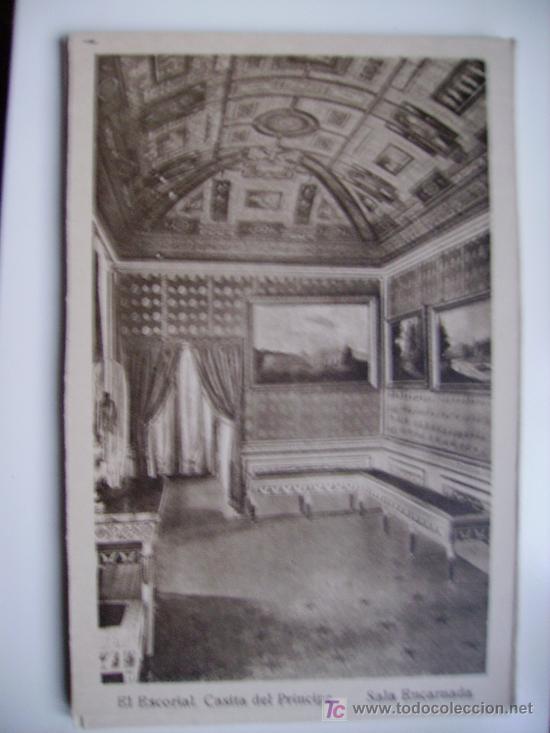 Postales: el escorial, casita del principe, sala encarnada