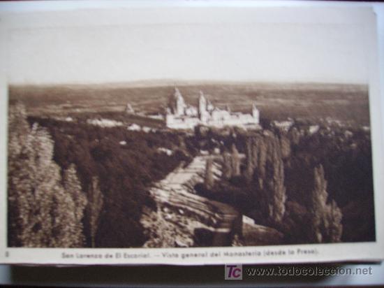 Postkarten: el escorial, vista del monasterio desde la presa