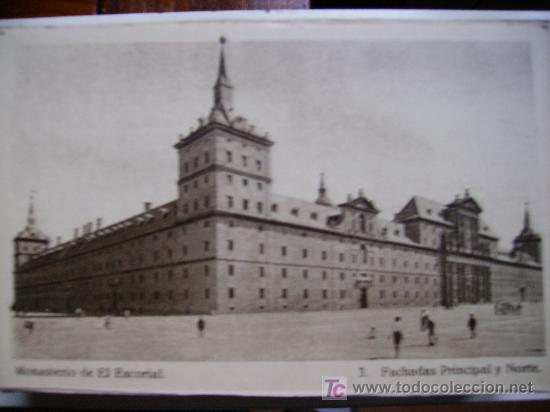 Postkarten: el escorial,fachada princpal y norte