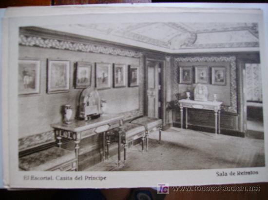 Postcards: el escorial,casita del principe, sala de retratos