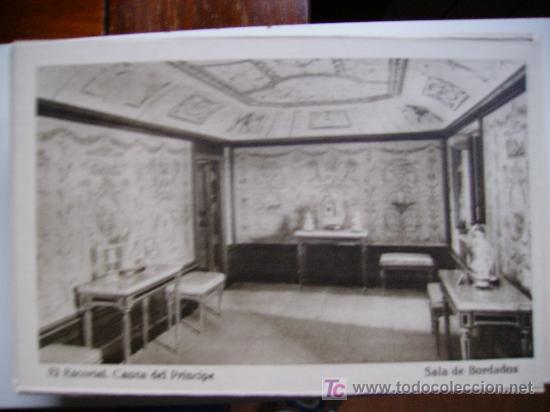 Postcards: el escorial,casita del principe, sala de bordados
