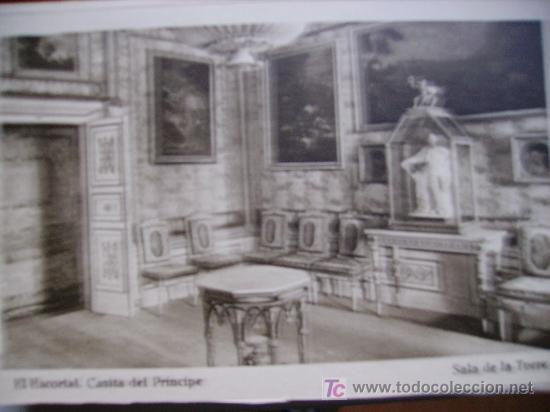 Postcards: el escorial,casita del principe, sala de la torre