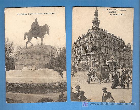 Postales: 2 POSTALES MADRID C. 1900 Equitativa - Foto 1