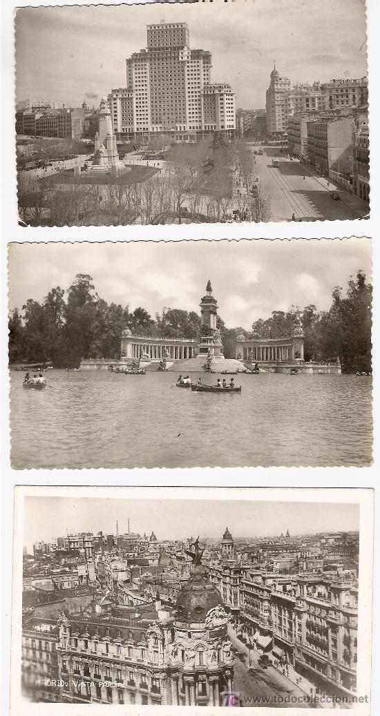 Postales: 3 POSTALES MADRID A&Ntilde;OS 50 - Foto 1