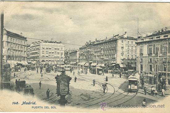 Postales: MADRID. PUERTA DEL SOL. A&Ntilde;O 1908. - Foto 1
