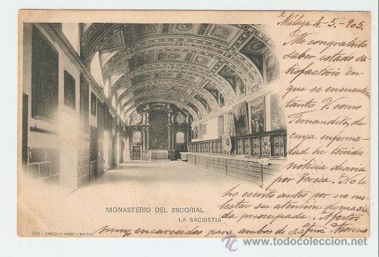 Postais: Monasterio del Escorial  - La Sacrist&iacute;a 1905