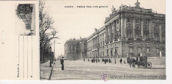 Postais: 5168 ANTIGUA POSTAL CON ACUSE DE ENVIO - PALACIO REAL - VISTA GENERAL - MADRID-FOTOGRAF&Iacute;A LACOSTE