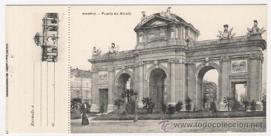 Postais: 5171 ANTIGUA POSTAL CON ACUSE DE ENVIO - PUERTA DE ALCAL&Aacute;-MADRID-FOTOGRAF&Iacute;A LACOSTE