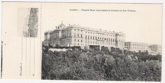 Postais: 5173 ANTIGUA POSTAL CON ACUSE DE ENVIO - PALACIO REAL DESDE LA CUESTA DE SAN VICENTE