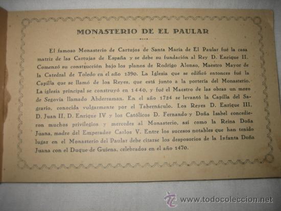 Postales: MONASTERIO EL PAULAR  SERIE 2 LIBRO CON OCHO POSTALES - Foto 2