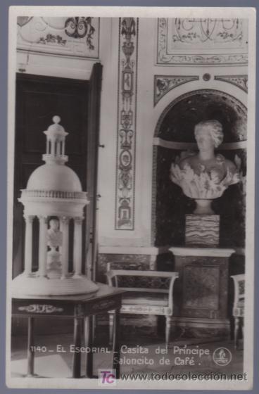 Cartoline: TARJETA POSTAL DE EL ESCORIAL. CASITA DEL PRINCIPE. SALONCITO DE CAFE. 1140.