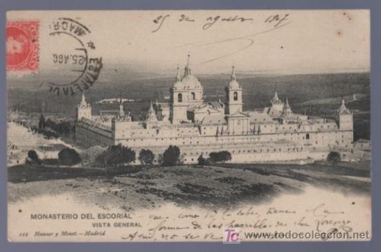 Cartoline: TARJETA POSTAL DEL MONASTERIO DEL ESCORIAL. VISTA GENERAL. 112. HAUSER Y MENET.