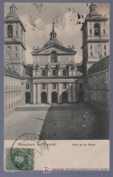 Cartoline: TARJETA POSTAL DEL MONASTERIO DEL ESCORIAL. PATIO DE LOS REYES.