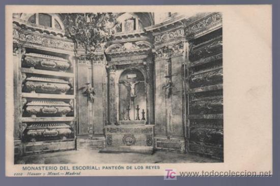 Cartoline: TARJETA POSTAL DEL MONASTERIO DEL ESCORIAL. PANTEON DE LOS REYES. HAUSER Y MENET. 1102.