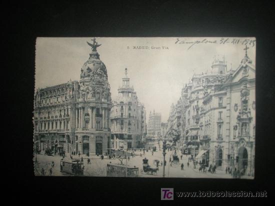 Postales: MADRID GRAN VIA POSTAL CIRCULADA CON SELLO - Foto 1