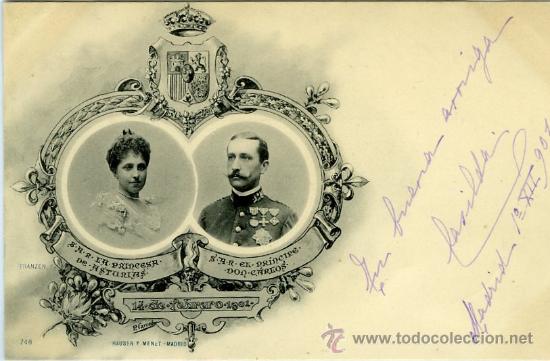 Postkarten: POSTAL LA PRINCESA DE ASTURIAS Y EL PRINCIPE CARLOS 1901