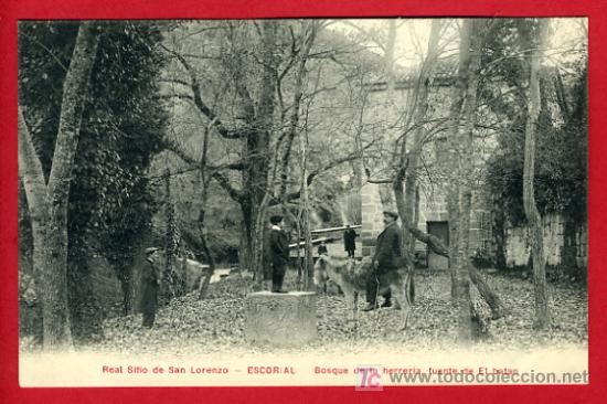 Postkarten: EL ESCORIAL , BOSQUE DE LA HERRERIA , FUENTE DE EL BATAN , MORA Y HERMANO , P32.554