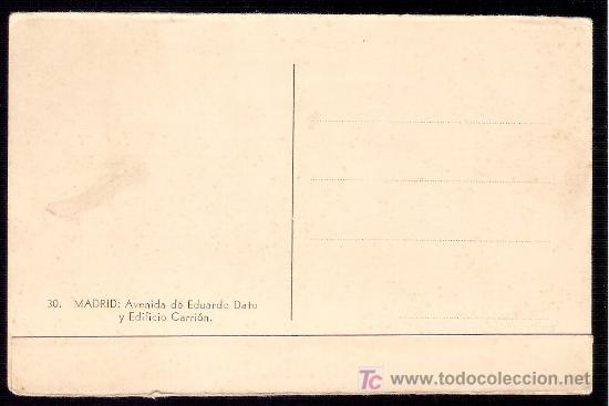 Postales: TARJETA POSTAL DE MADRID. N&ordm; 30. AVENIDA DE EDUARDO DATO Y EDIFICIO CARRION. - Foto 2