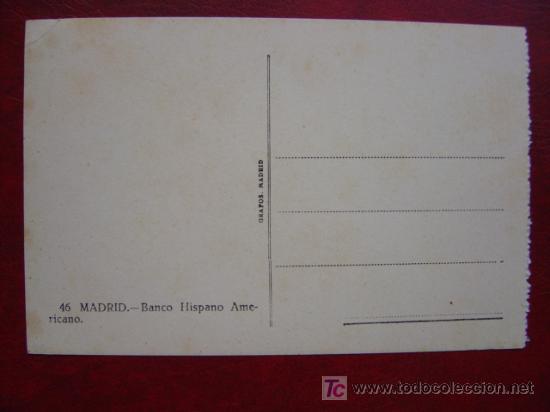 Postales: MADRID, BANCO HISPAMO AMERICANO - Foto 2