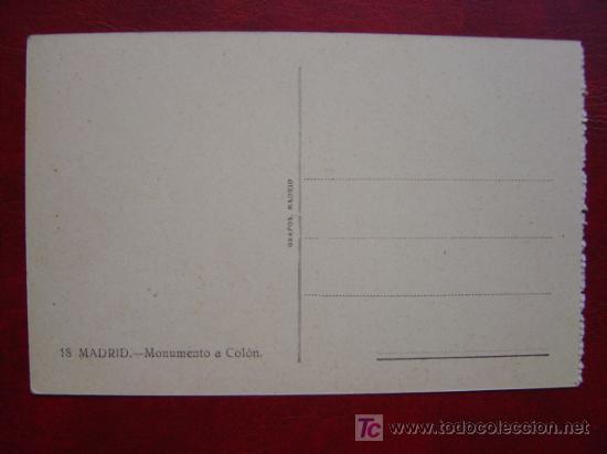 Postales: MADRID, MONUMENTO A COLON - Foto 2