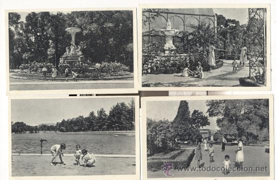 Postales: 4 POSTALES NI&Ntilde;OS JUGANDO EN EL PARQUE DEL RETIRO (3) EN LA CASA DE CAMPO (1)