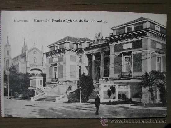 Postales: POSTAL MADRID MUSEO DEL PRADO E IGLESIA DE LOS GERONIMOS - Foto 1