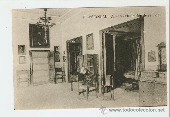 Postales: El Escorial - palacio - habitaci&oacute;n de Felipe II