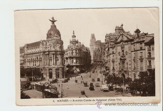 Postkarten: MADRID - AVENIDA DEL CONDE DE PE&Ntilde;ALVER - Gran V&iacute;a 1934