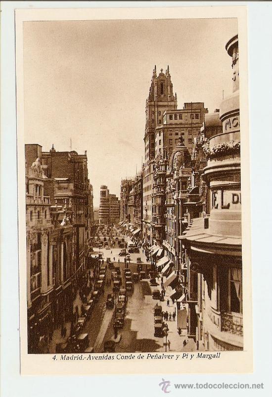 Postkarten: MADRID - AVENIDAS DEL CONDE DE PE&Ntilde;ALVER Y PI Y MARGALL