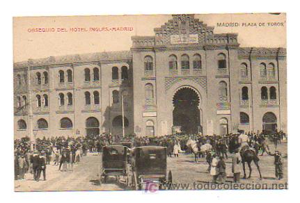 Postales: MADRID. PLAZA DE TOROS. (OBSEQUIO DEL HOTEL INGL&Eacute;S) - Foto 1