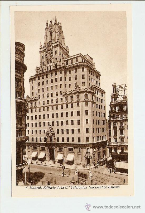 Postales: Madrid - Edificio de la Compa&ntilde;&iacute;a Telef&oacute;nica nacional de Espa&ntilde;a - Foto 1