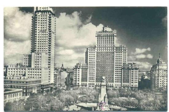 Postales: Madrid .. Plaza de Espa&ntilde;a, torre de Madrid y edificio Espa&ntilde;a - Foto 1