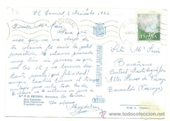 Postales: El Escorial .. Sala capitular .. Escrita en 1960 - Foto 2