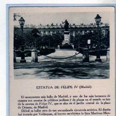 Postales: MADRID. ESTATUA DE FELIPE IV. RÉPIDE. TORBERAL. GRABADOR DE MODA. CAYÓN.